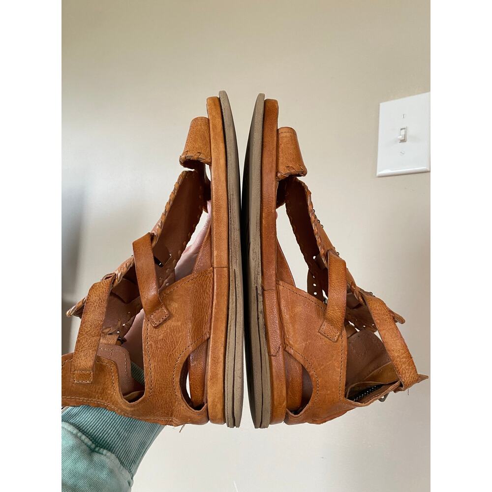 AS 98 Hera Sandals Tan Leather Studded Gladiator Size 40/ US 9 - Picture 6 of 7